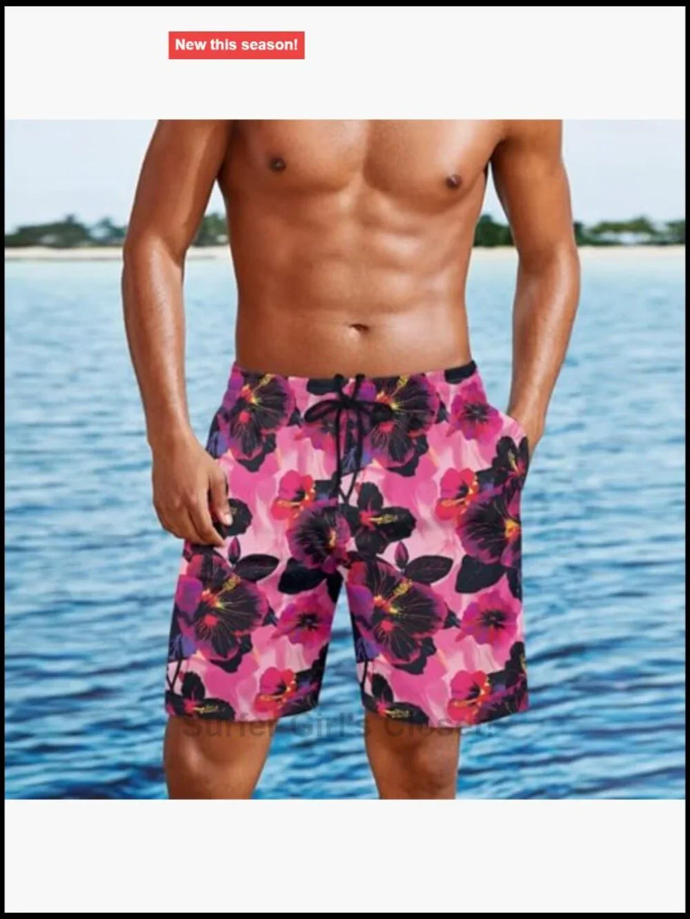 Women's Triangle Bikini Set with Men's Swim Trunks, Matching Couples Swimwear,